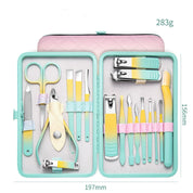 🌈 18-Piece Gradient Nail Care Set – Stylish & Complete Grooming Kit