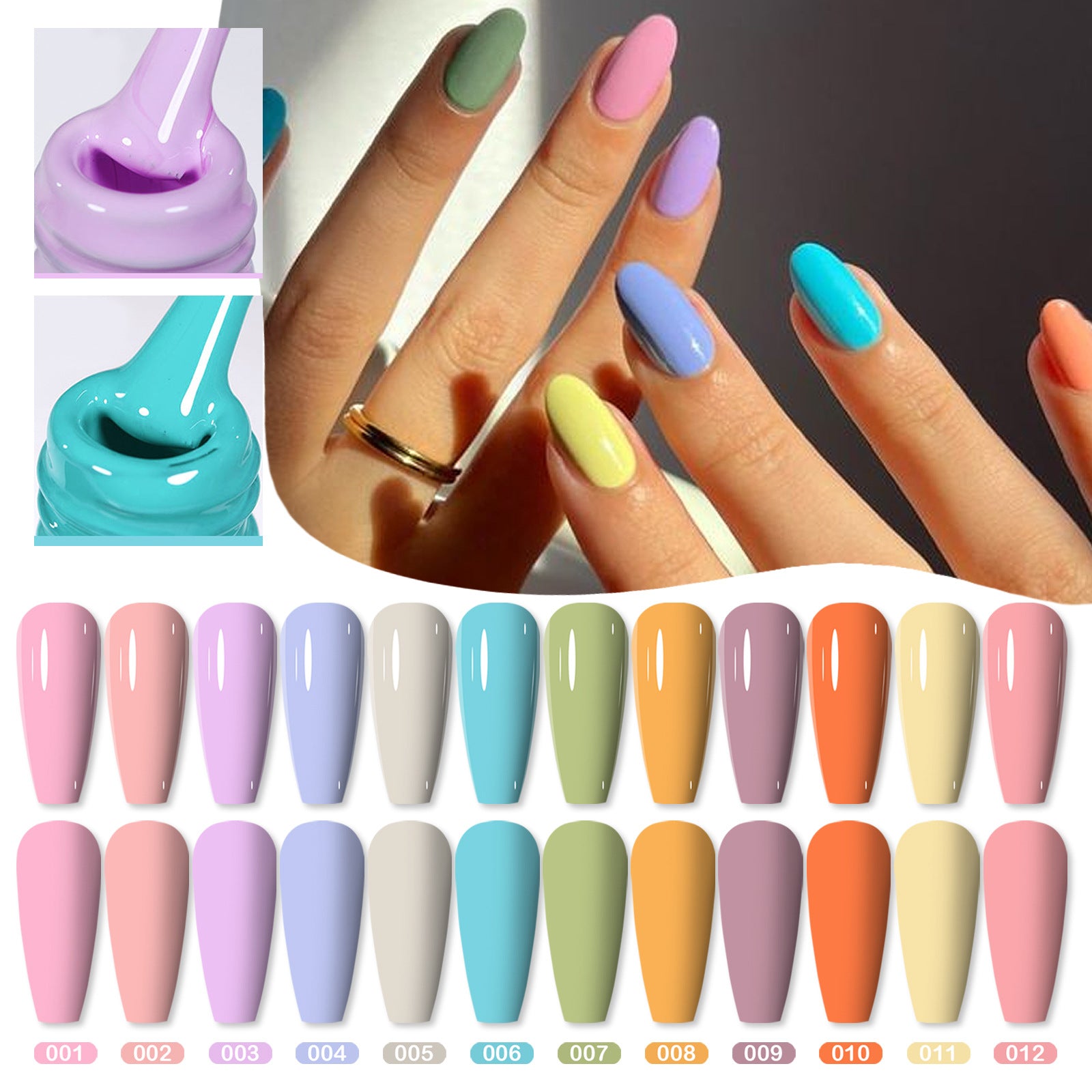 macaron.nailページ 🎨 12-Color Macaron Gel Nail Polish Set – Creamy Candy Shades for