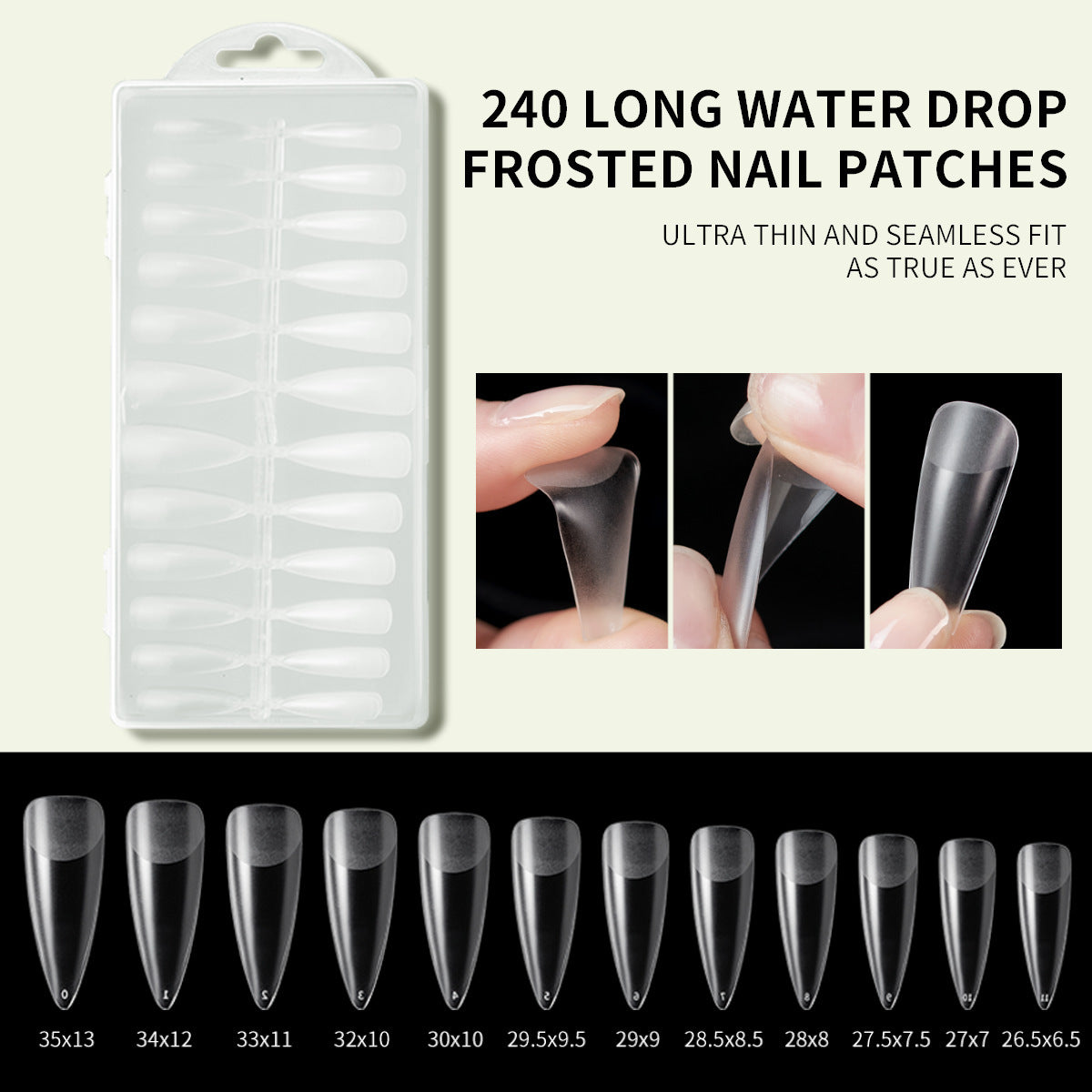 240 PCS Nail Tip, Clear Extensions for Effortless Gel Lengthening