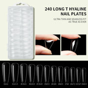 240 PCS Nail Tip, Clear Extensions for Effortless Gel Lengthening