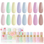 💘 Valentine's Collection: Multi-Color Gel Nail Polish Set – Solid & Jelly Shades 💅