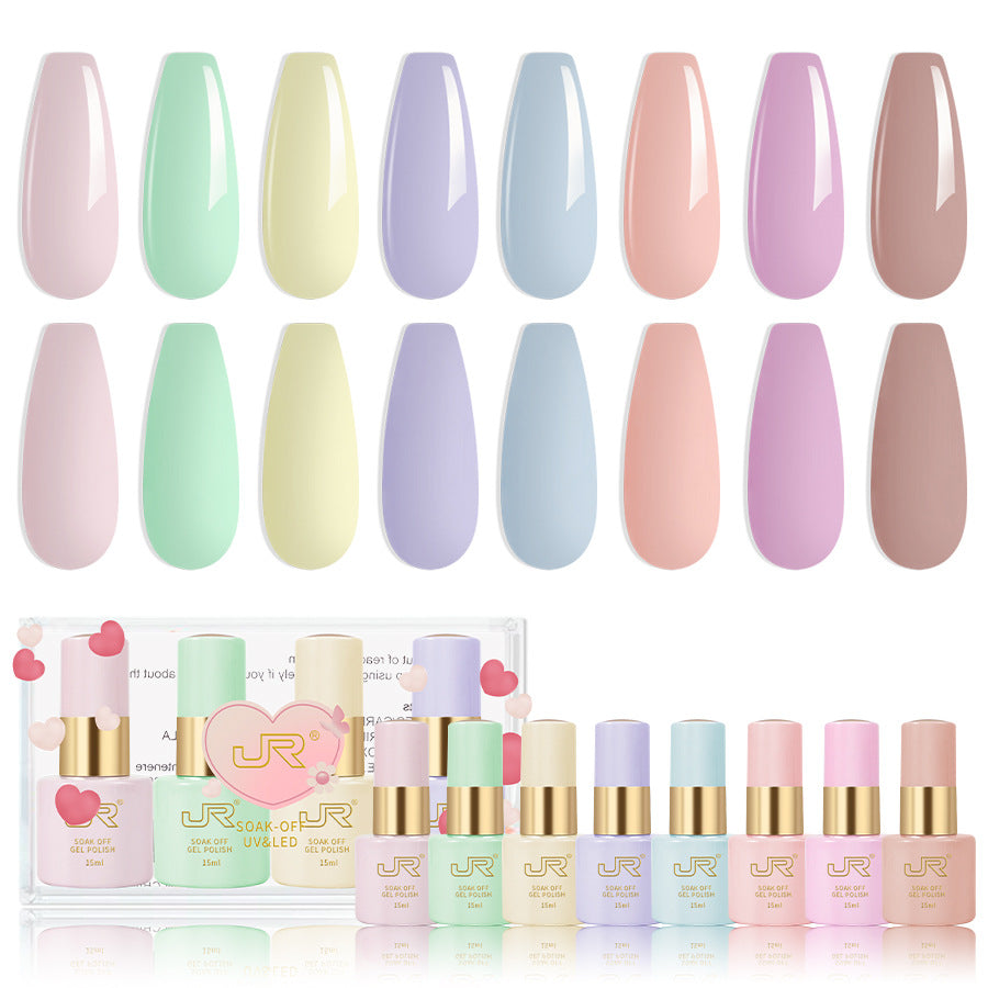 💘 Valentine's Collection: Multi-Color Gel Nail Polish Set – Solid & Jelly Shades 💅