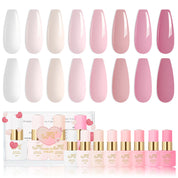 💘 Valentine's Collection: Multi-Color Gel Nail Polish Set – Solid & Jelly Shades 💅