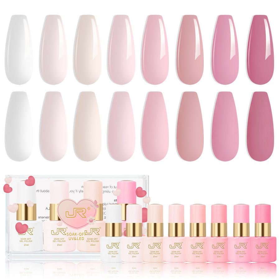 💘 Valentine's Collection: Multi-Color Gel Nail Polish Set – Solid & Jelly Shades 💅