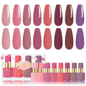 💘 Valentine's Collection: Multi-Color Gel Nail Polish Set – Solid & Jelly Shades 💅