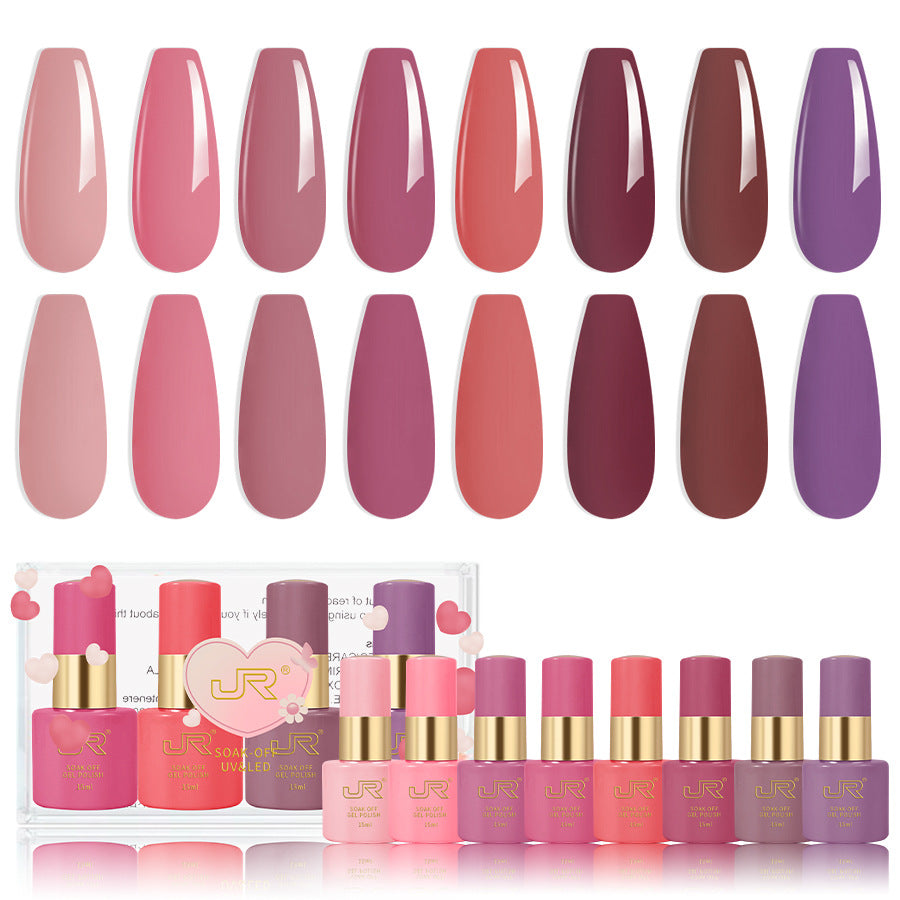 💘 Valentine's Collection: Multi-Color Gel Nail Polish Set – Solid & Jelly Shades 💅