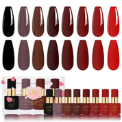 💘 Valentine's Collection: Multi-Color Gel Nail Polish Set – Solid & Jelly Shades 💅