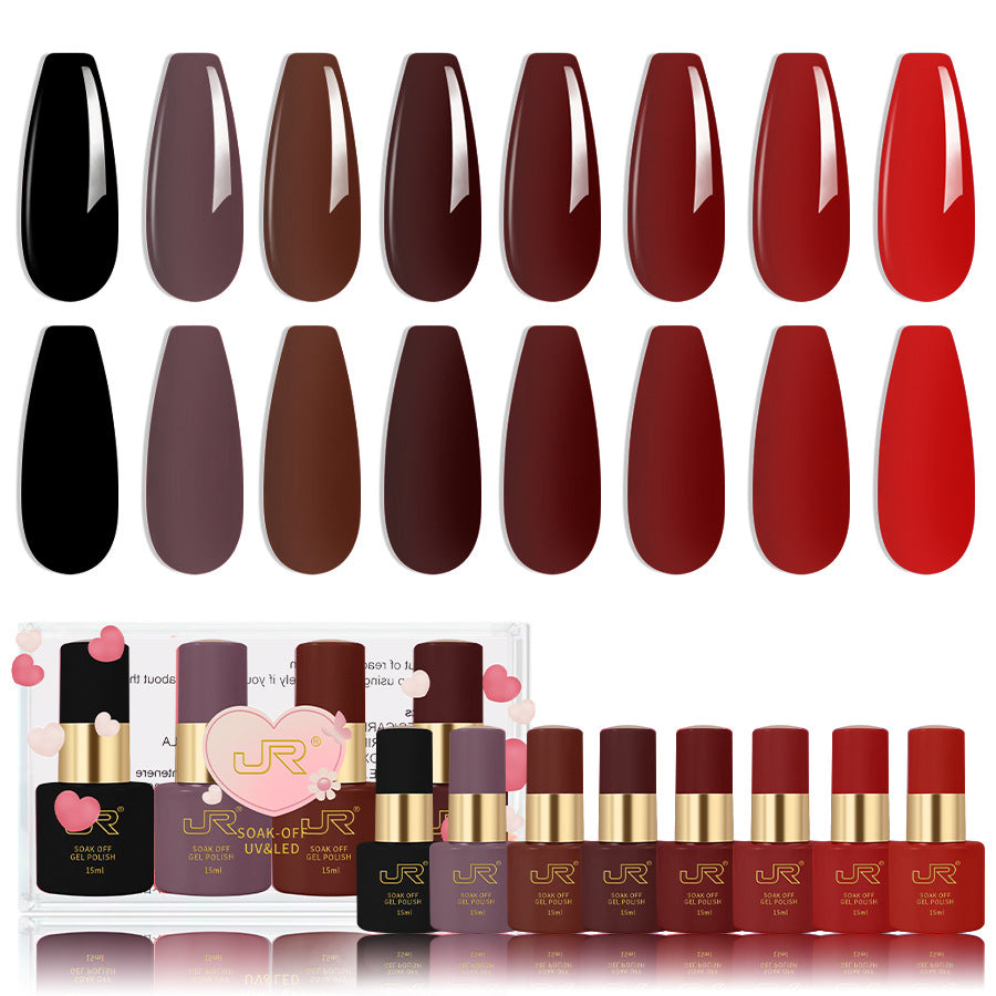 💘 Valentine's Collection: Multi-Color Gel Nail Polish Set – Solid & Jelly Shades 💅
