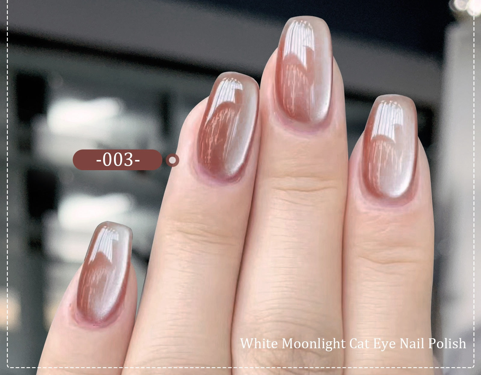 White Moonlight Ceramic Cat Eye Gel - Crystal White Winter Nails