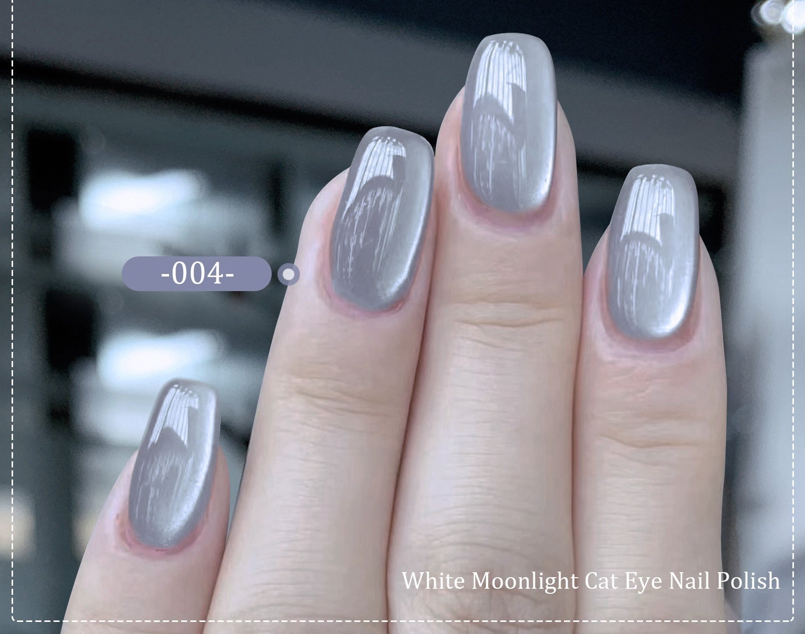 White Moonlight Ceramic Cat Eye Gel - Crystal White Winter Nails