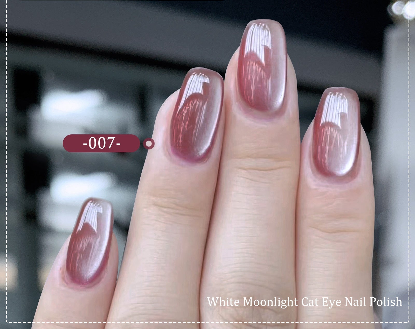 White Moonlight Ceramic Cat Eye Gel - Crystal White Winter Nails