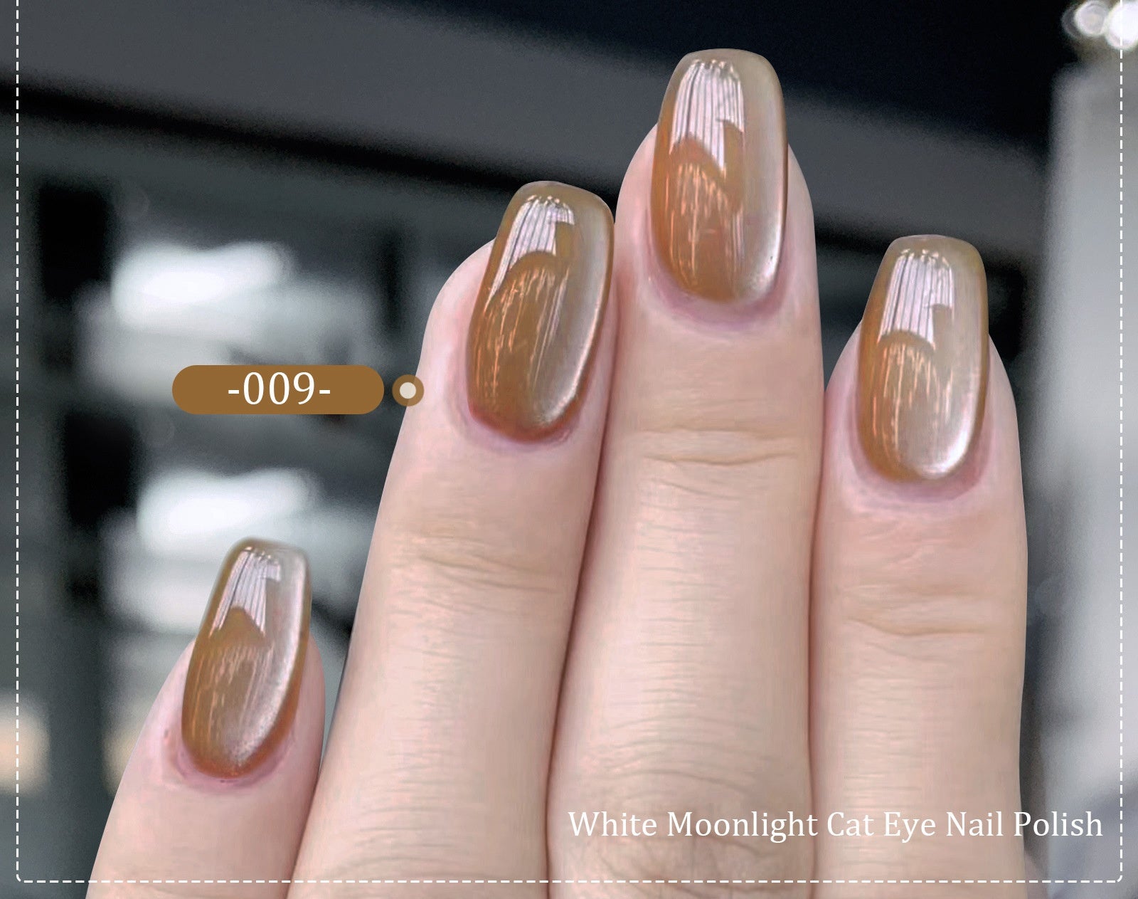 White Moonlight Ceramic Cat Eye Gel - Crystal White Winter Nails