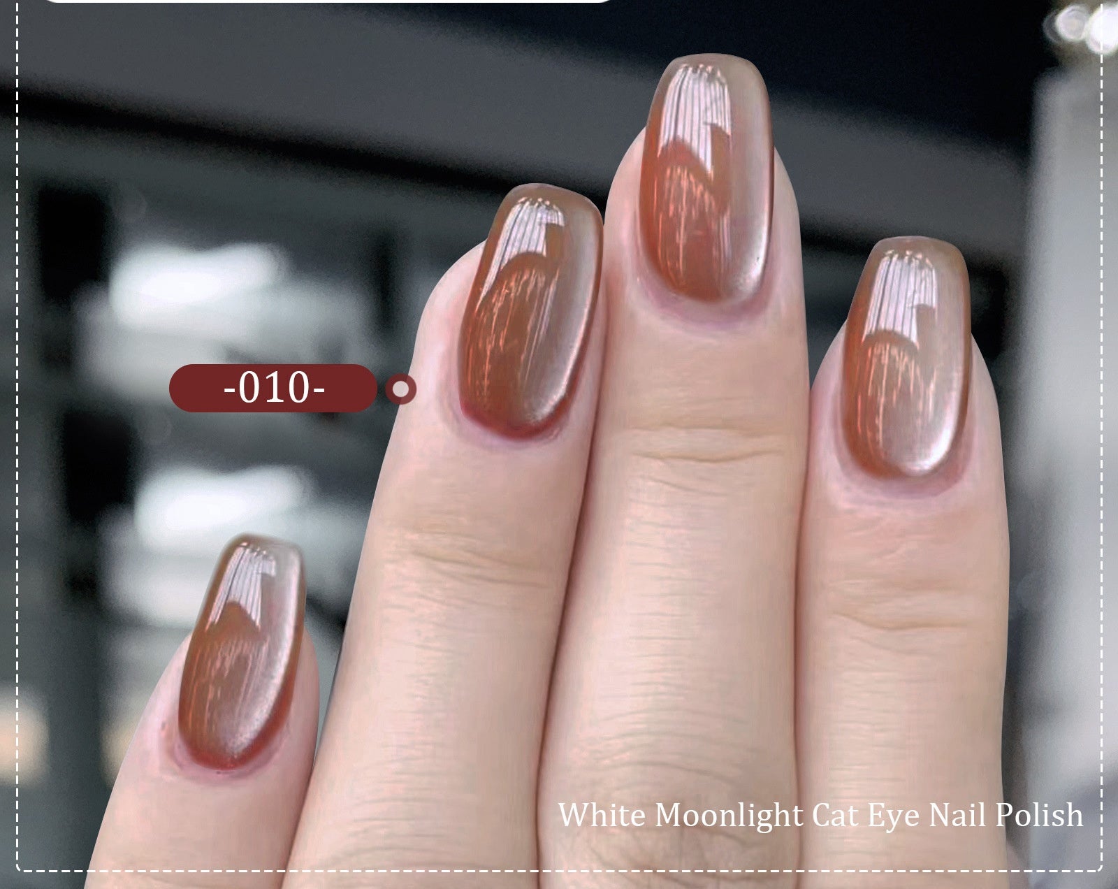 White Moonlight Ceramic Cat Eye Gel - Crystal White Winter Nails