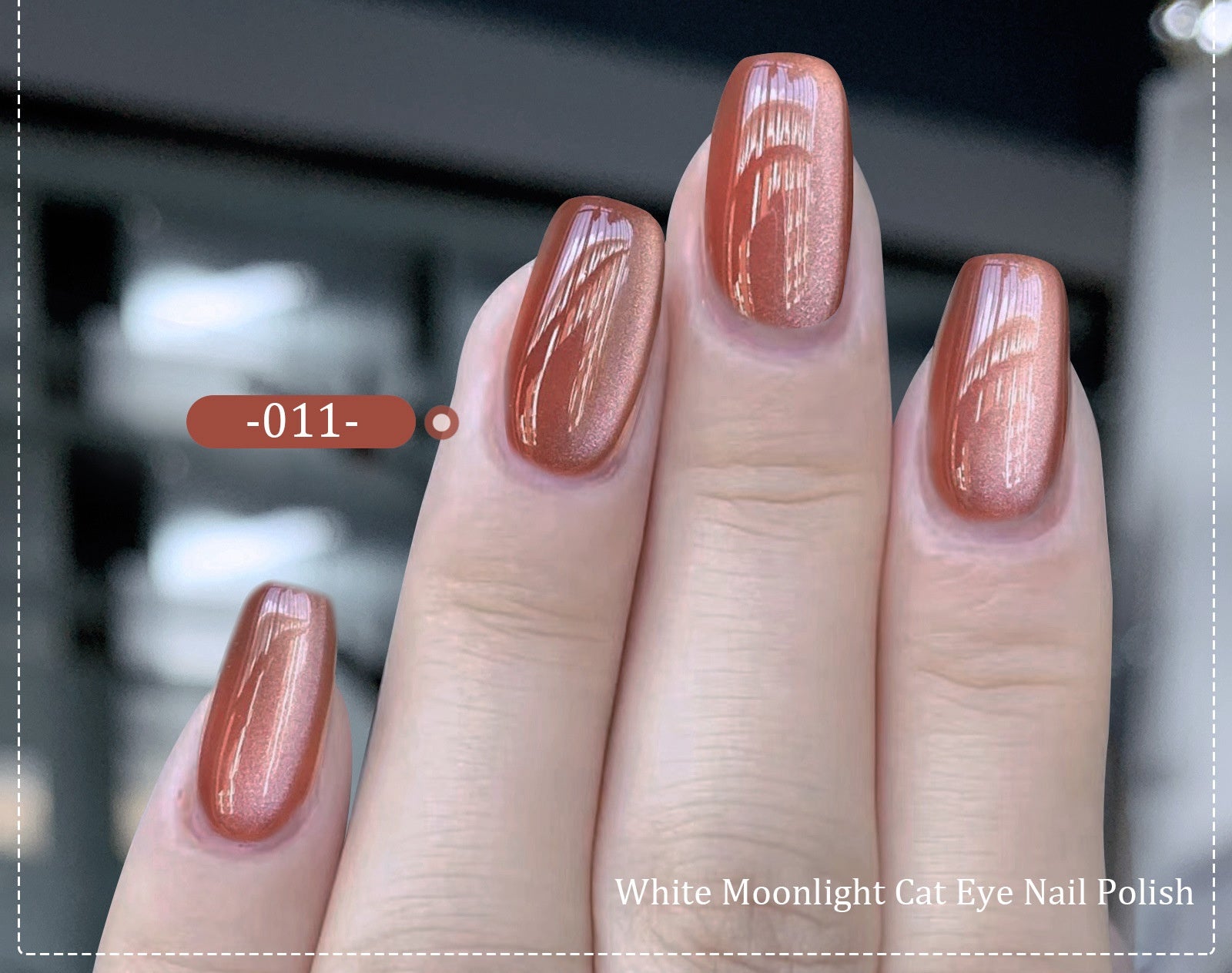 White Moonlight Ceramic Cat Eye Gel - Crystal White Winter Nails