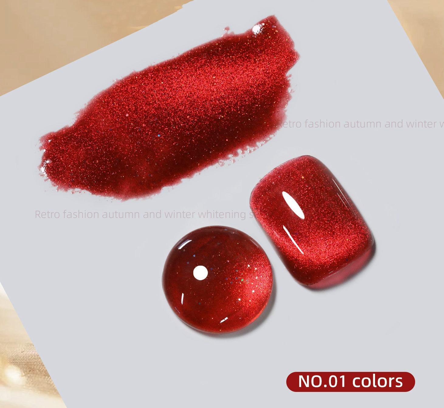 Ruby Cat Eye Gel - Winter Red Crystal Nail Polish