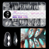 Uñas postizas largas 3D de diamante, almendra y bailarina: calidad de salón en casa