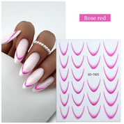 Waterproof French Tip Nail Stickers