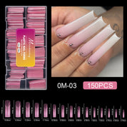 150PCS Pink Crystal Nail Forms — Fast, Flawless, Salon-Perfect Extensions