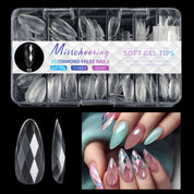 3D Diamond, Almond & Ballerina Long Press-On Nails — Salon-Quality at Home