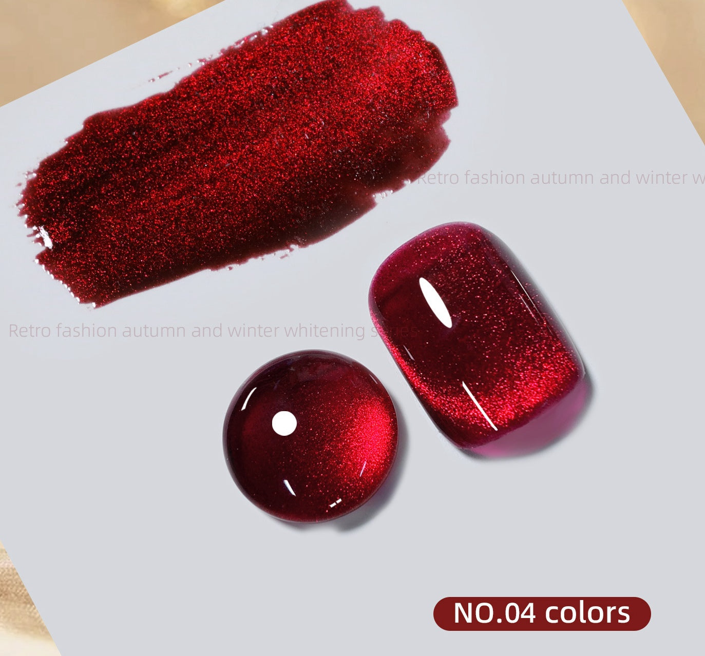 Ruby Cat Eye Gel - Winter Red Crystal Nail Polish