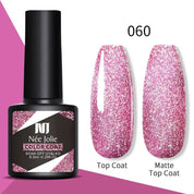 100 Colors Coat Nail Polish Pink Blue Jelly Glitter Gel, UV Manicure, 8.5ml