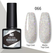 100 Colors Coat Nail Polish Pink Blue Jelly Glitter Gel, UV Manicure, 8.5ml