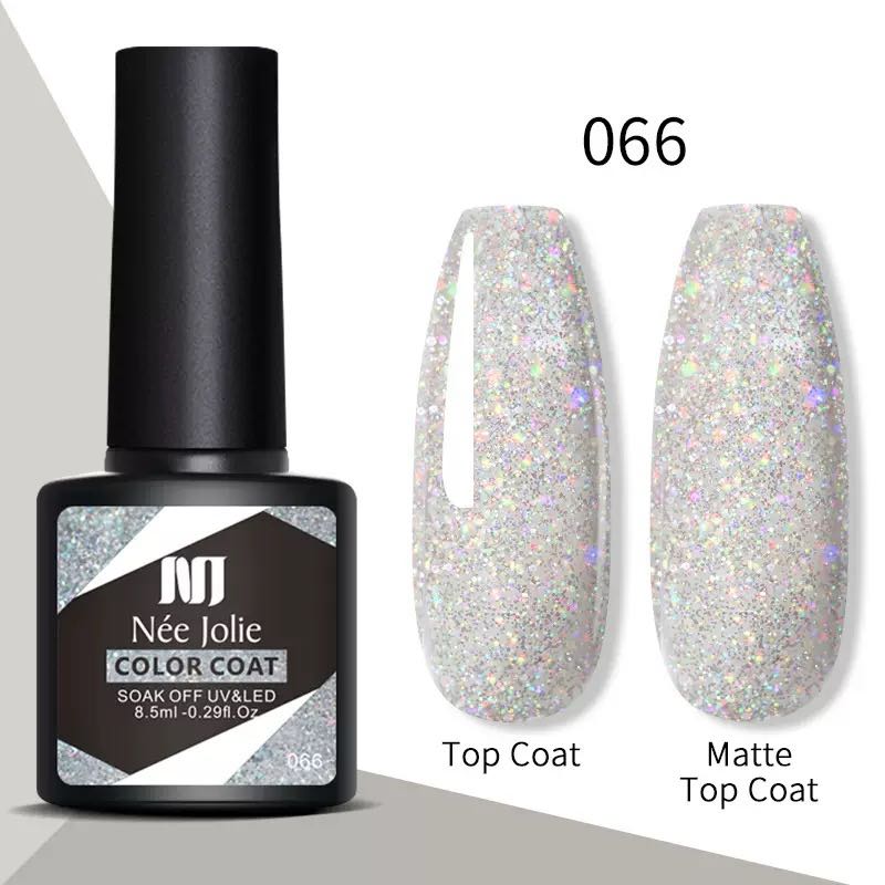 100 Colors Coat Nail Polish Pink Blue Jelly Glitter Gel, UV Manicure, 8.5ml