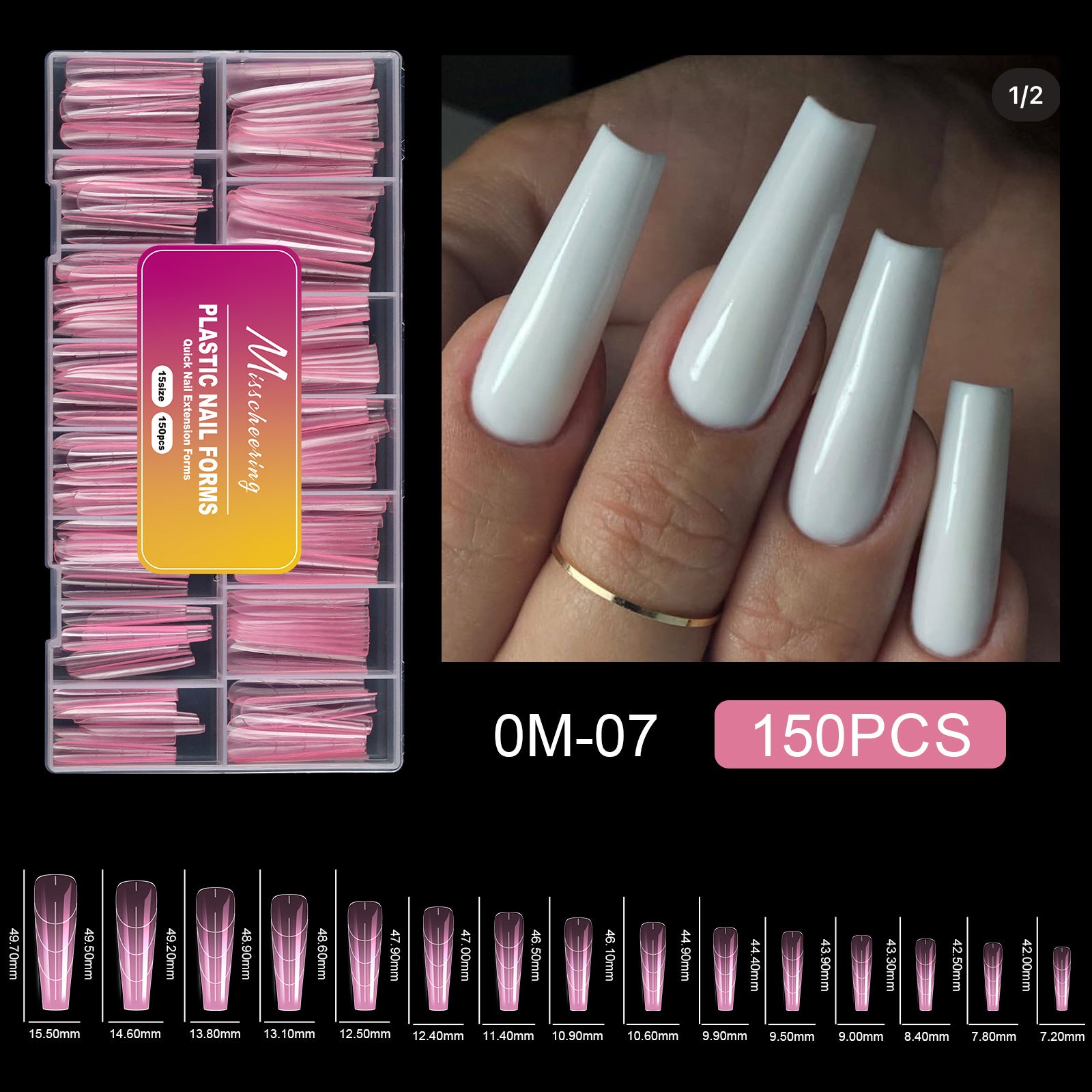 150PCS Pink Crystal Nail Forms — Fast, Flawless, Salon-Perfect Extensions