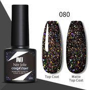 100 Colors Coat Nail Polish Pink Blue Jelly Glitter Gel, UV Manicure, 8.5ml