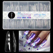 3D Diamond, Almond & Ballerina Long Press-On Nails — Salon-Quality at Home