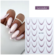Waterproof French Tip Nail Stickers