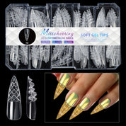 3D Diamond, Almond & Ballerina Long Press-On Nails — Salon-Quality at Home