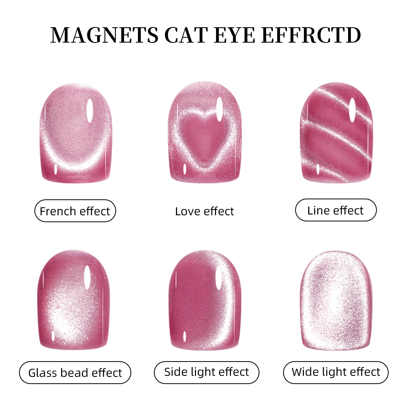 Heart & Snake Pattern Cat Eye Magnet - Detachable Multi-Functional Nail Art Magnet