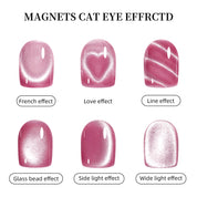 Heart & Snake Pattern Cat Eye Magnet - Detachable Multi-Functional Nail Art Magnet