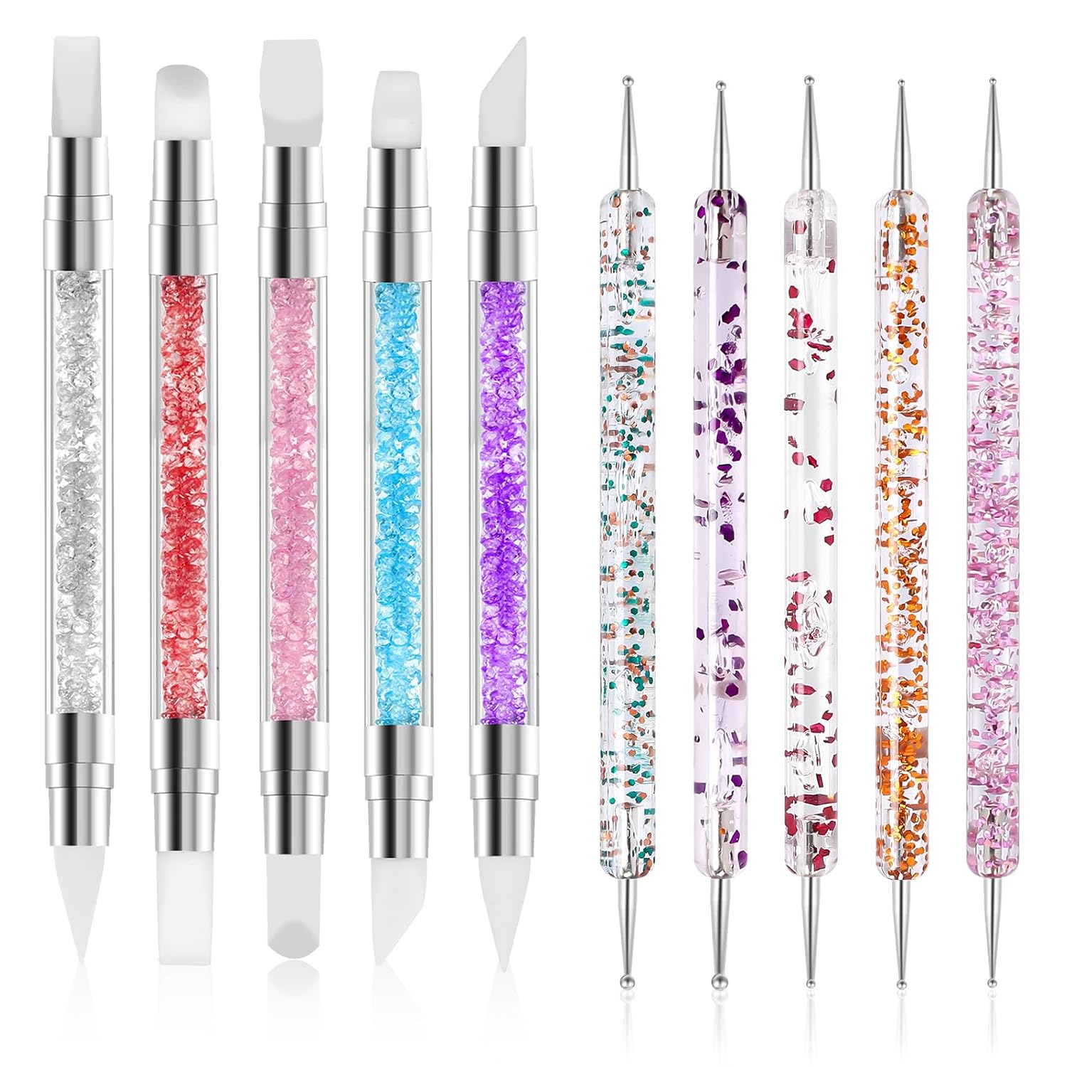 5 Pcs Dual-Tipped Silicone Nail Art Pens – Sculpting & Drawing Tools