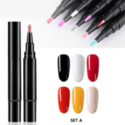 6 Pcs 3-IN-1 Nail Polish Pen Kit