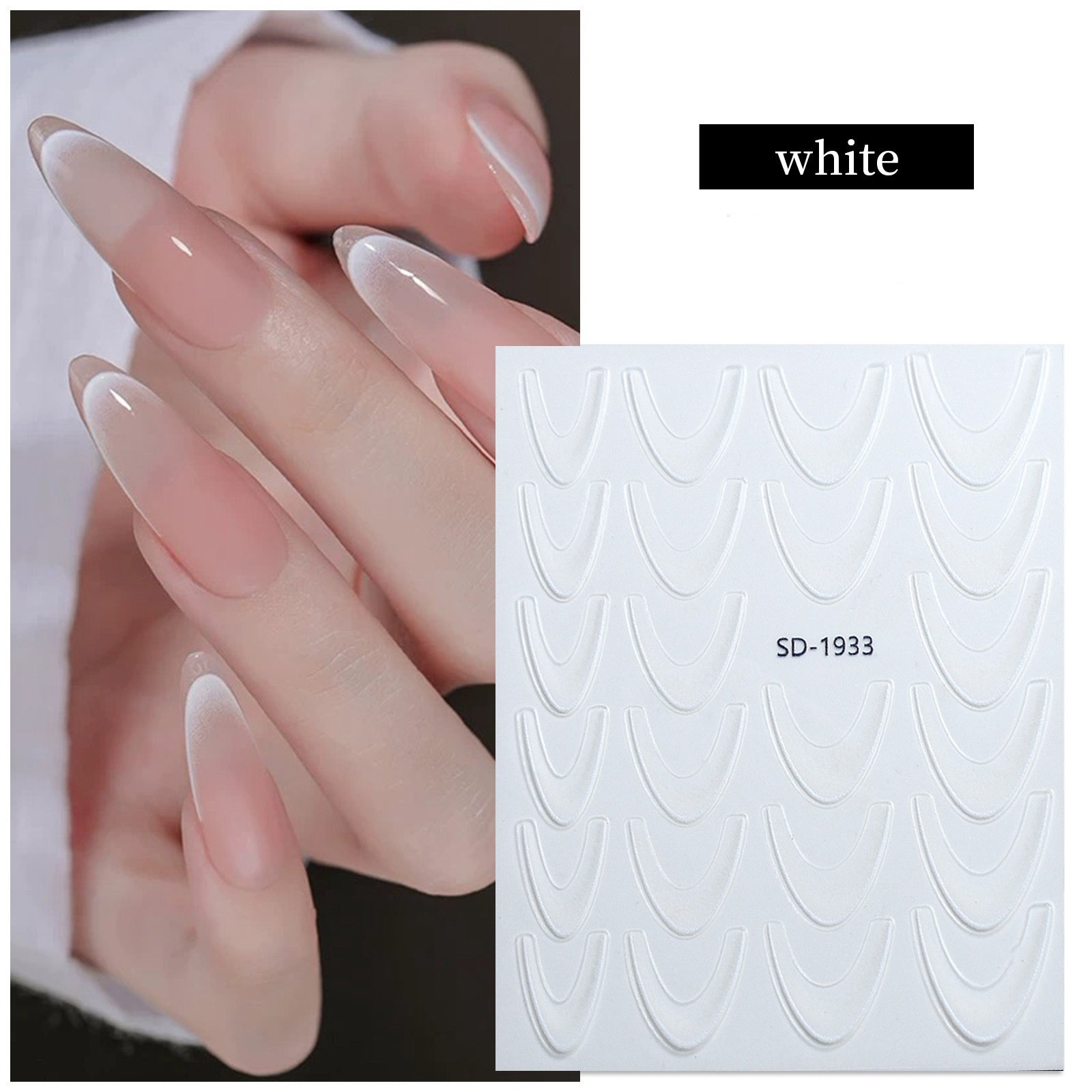 Waterproof French Tip Nail Stickers