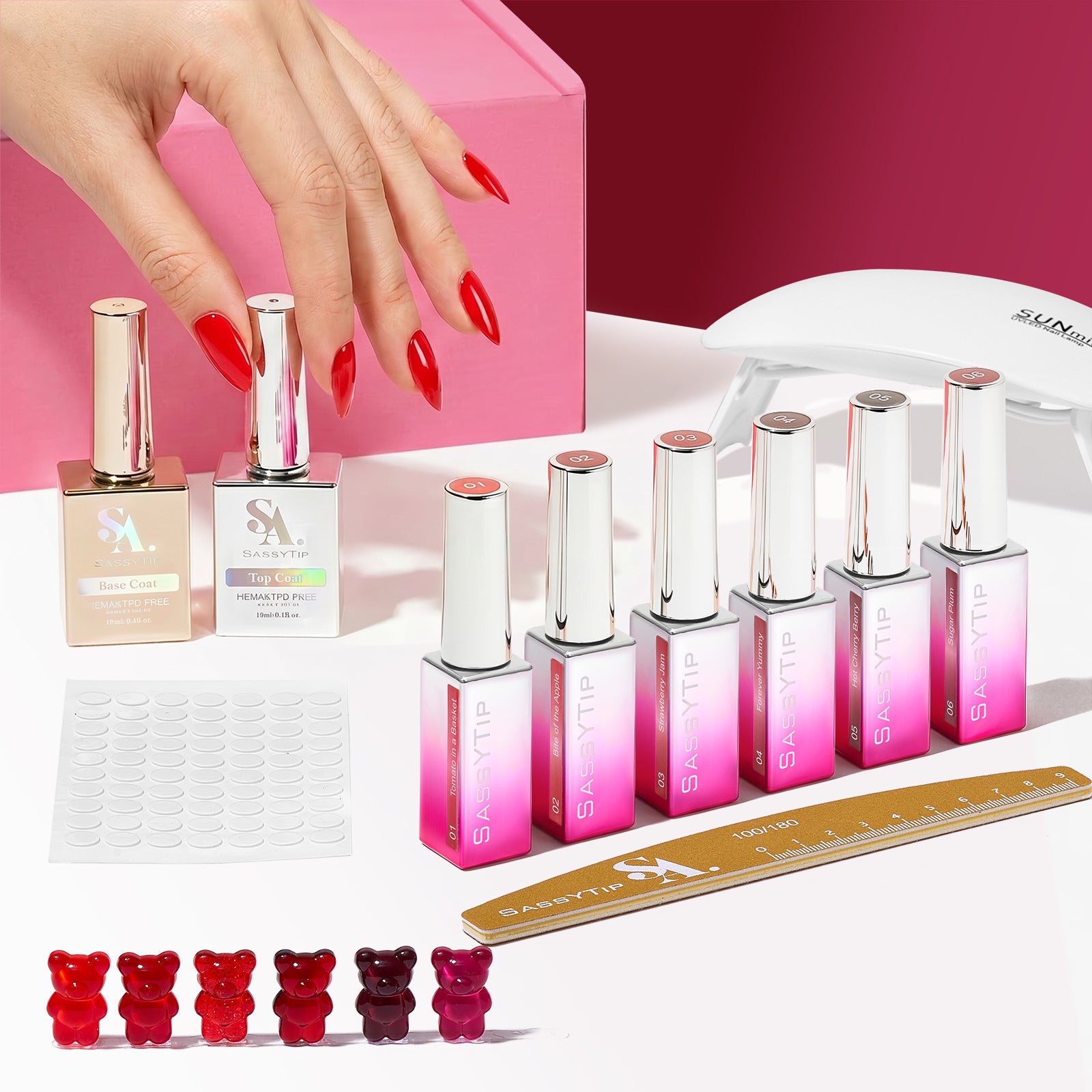 Gel Nail Kit At Home, Red