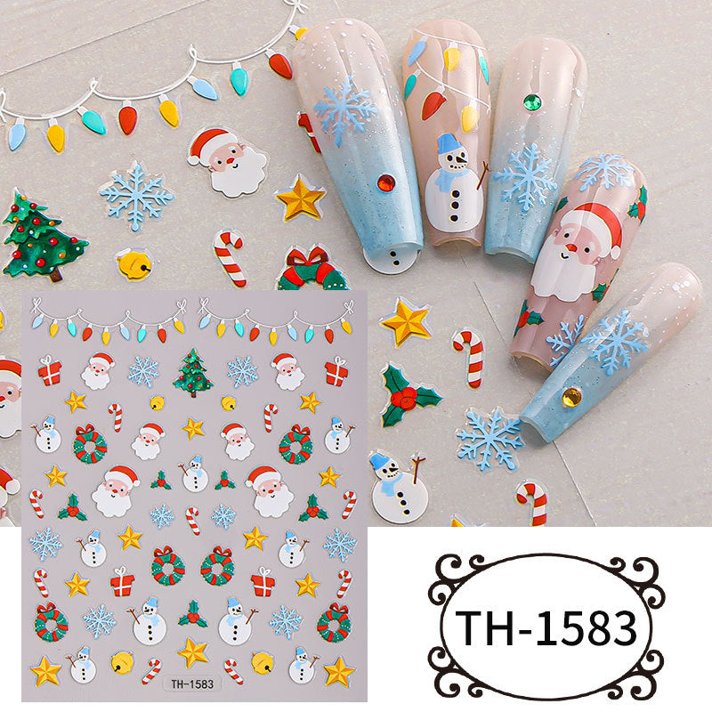 Festive Magic Nail Stickers | Easy-Peel Christmas Designs (Deer & Snowflakes)