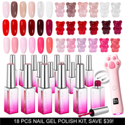 SassyTip 18 PCS Red Nude Pink Color Gel Set