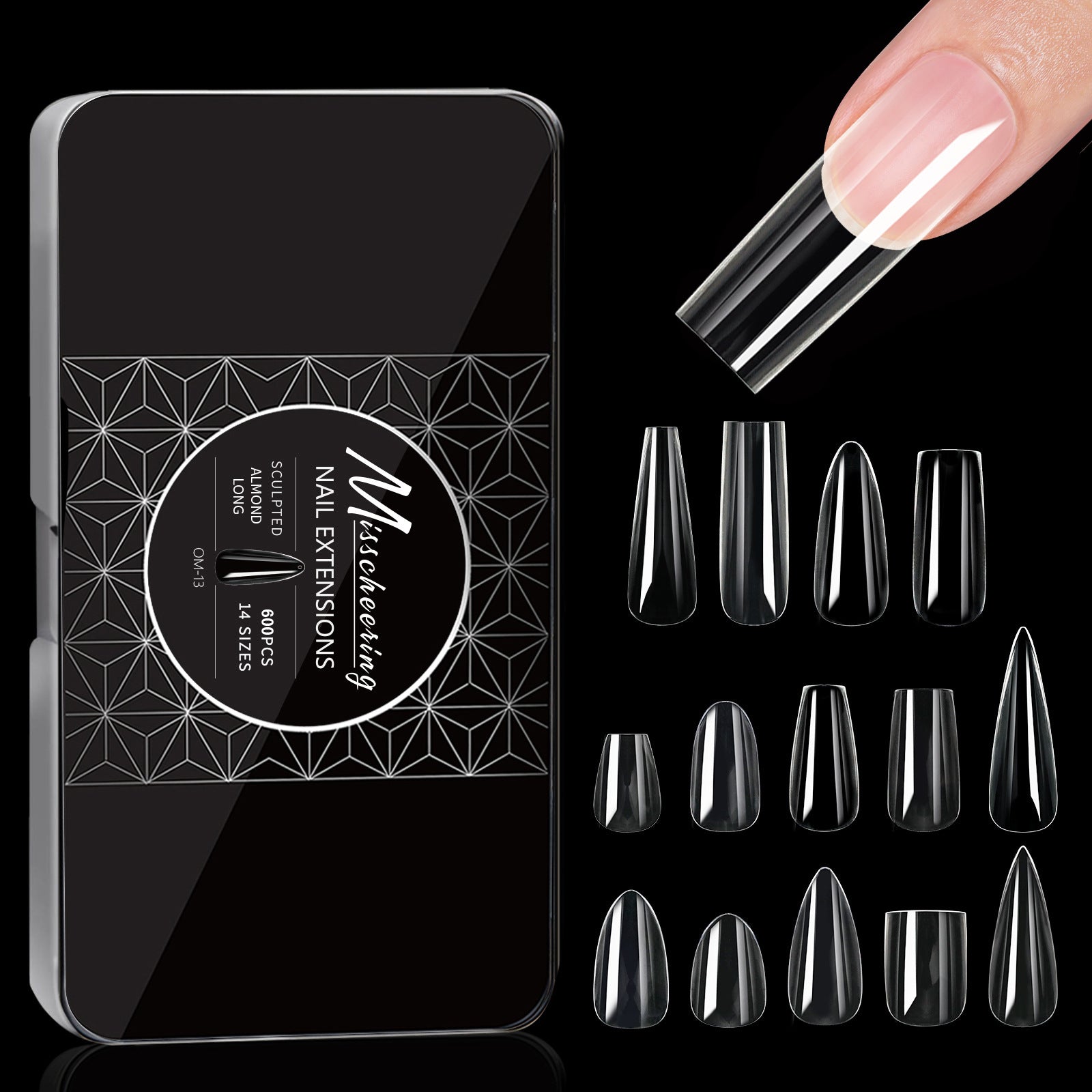 Shaped Transparent Nail Tips — Seamless Salon-Quality Press-Ons