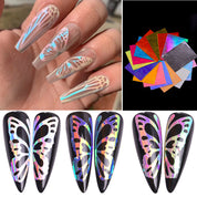 Holographic Neon Butterfly Nail Stickers Set