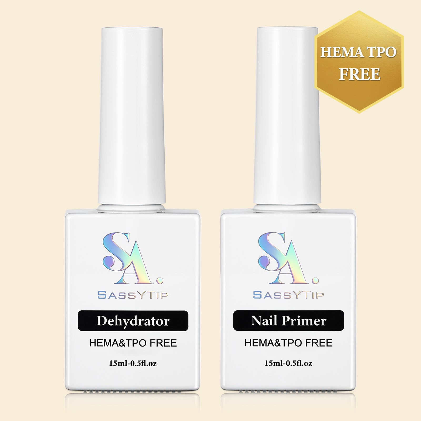 SassyTip Acid Free HEMA TPO Free Nail Dehydrator and Primer Set