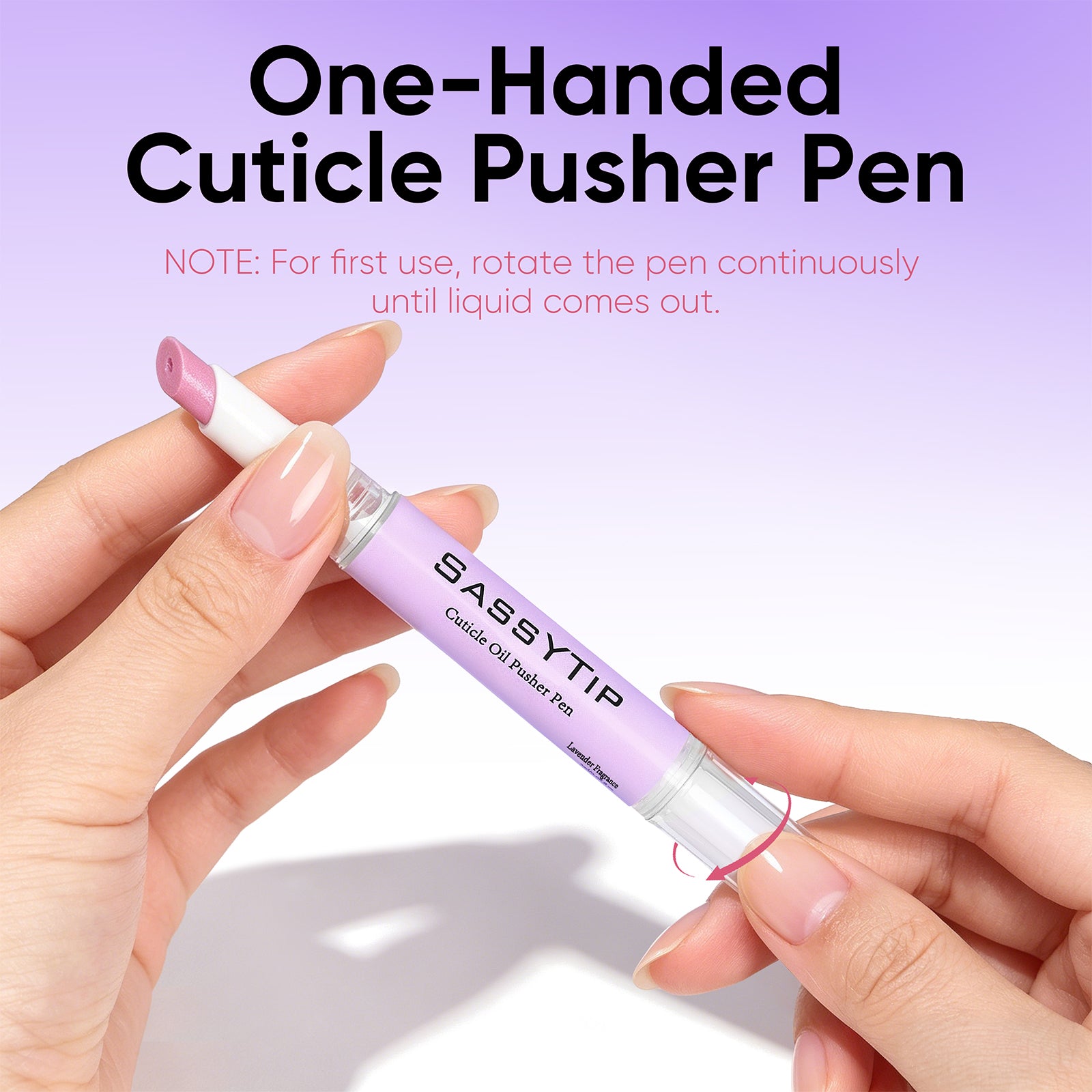 SassyTip Cuticle Pusher Pen 3.0, Lavender