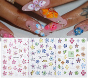 Floral Rhapsody Series — 3D Embossed Nail Stickers