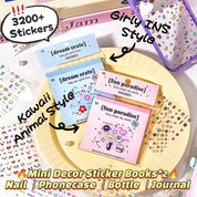 🎀 2-in-1 Sticker Book Bonanza | 48 Sheets, 3200+ Pcs Cute Mini Deco Stickers
