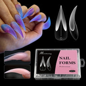 140pcs Halloween Dragon Claw Nail Forms — Scale-Marked Full-Cover Extension Molds