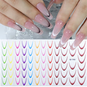 Waterproof French Tip Nail Stickers