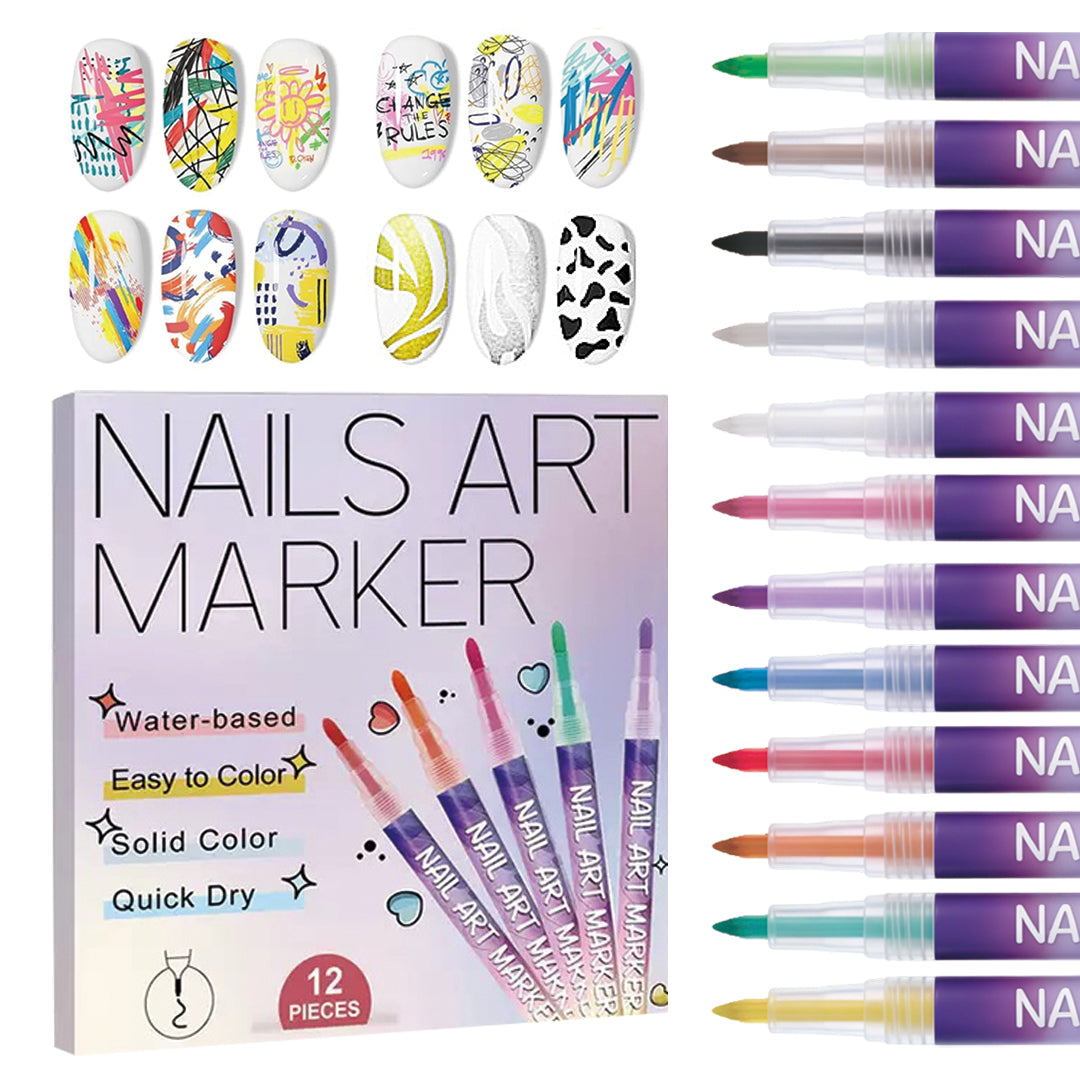 🎄 Christmas Special: 50% Off (Limited Time!)-🎨12 Colors Nail Art Pens Set