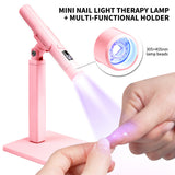 Kit lampada LED per unghie rosa – Luce UV portatile con supporto rotante a 360° per unghie e punte in gel